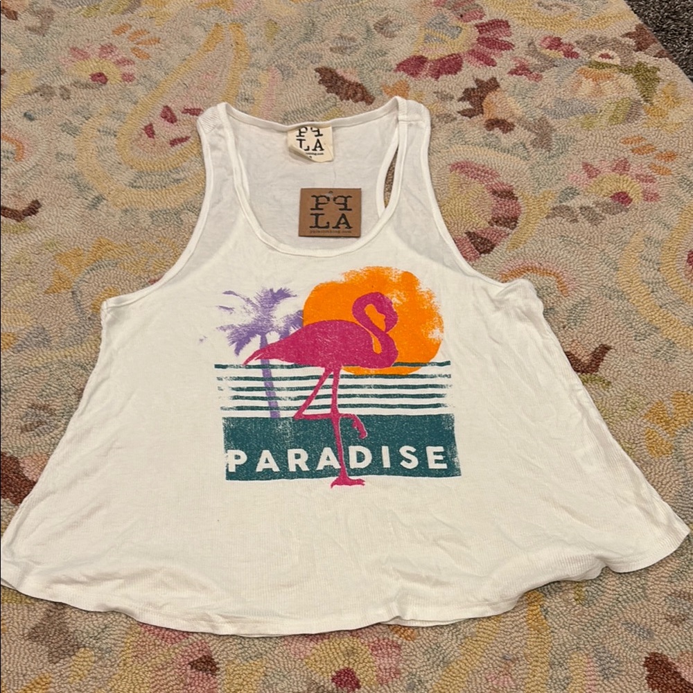 PPLA White Flamingo Paradise Tank Top